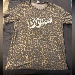 Leopard print tshirt with amen from boutique